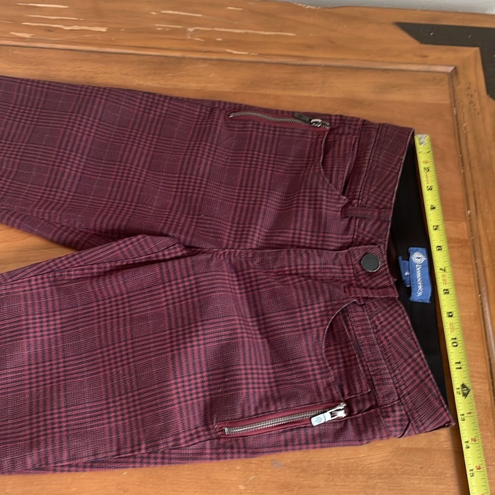 Democracy AbSolution Deep Red and Black Printed Trousers Size 4 - Picture 4 of 14